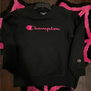 Champion Black Tee with Pink Accents